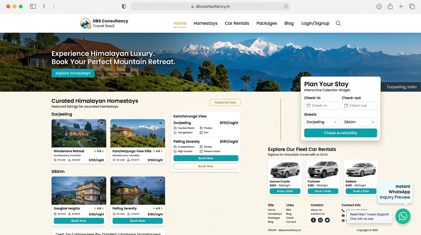 Tour and Travel Booking SaaS Darjeeling Sikkim